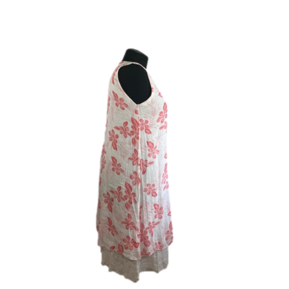 SIMPLY COUTURE Pink & White Floral Double-Tier Loose Tank DressSKU0536 - Picture 5 of 10